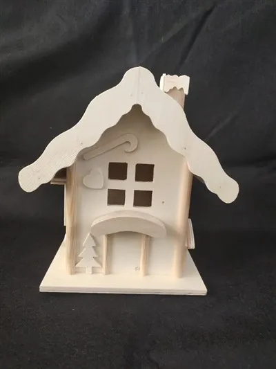 Rumah Xmas Kayu Kraf Hiasan Krismas